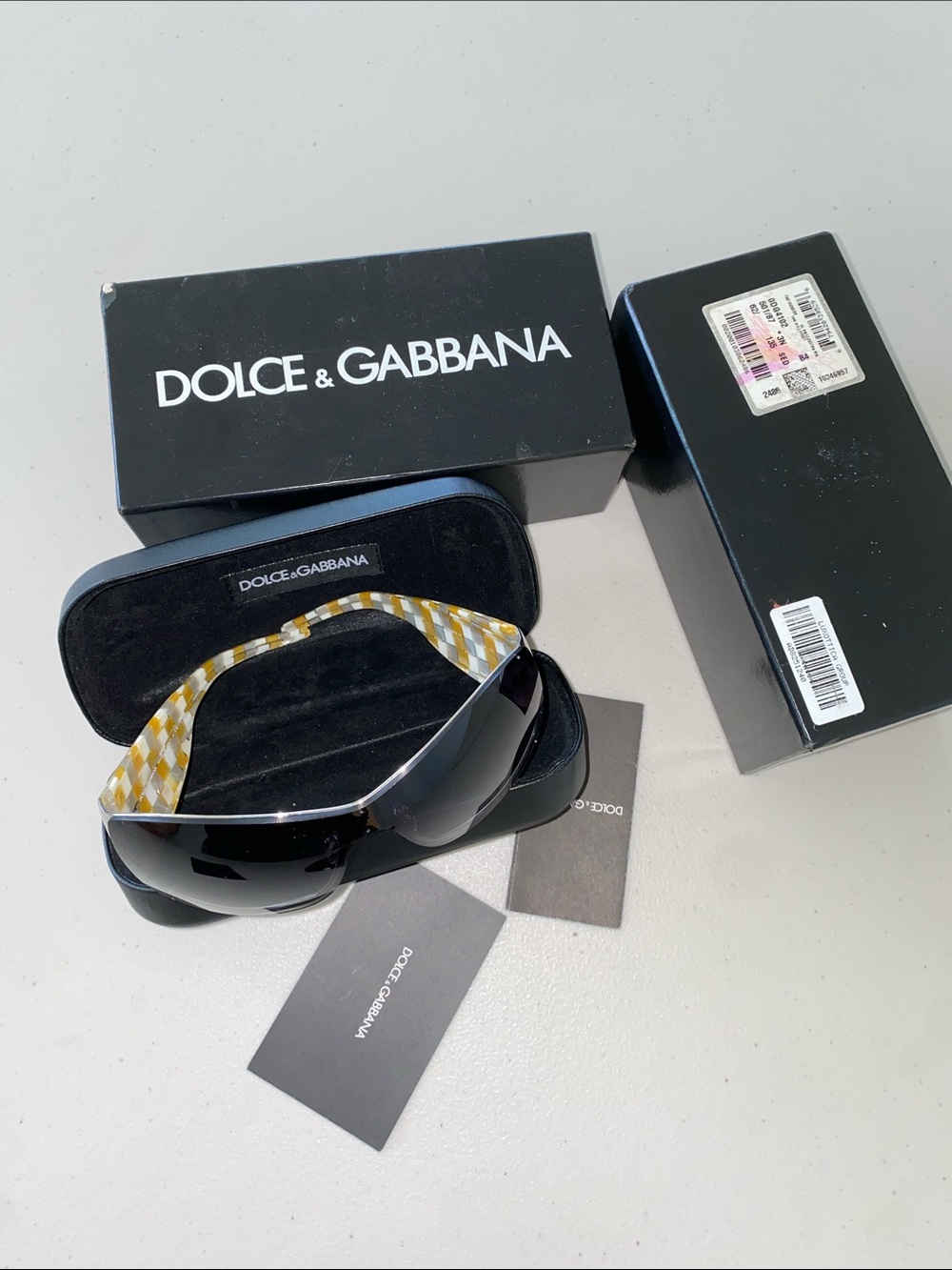 Vintage Dolce & Gabbana DG4102 501/87 Shield Sunglasses Italy Y2K Unisex